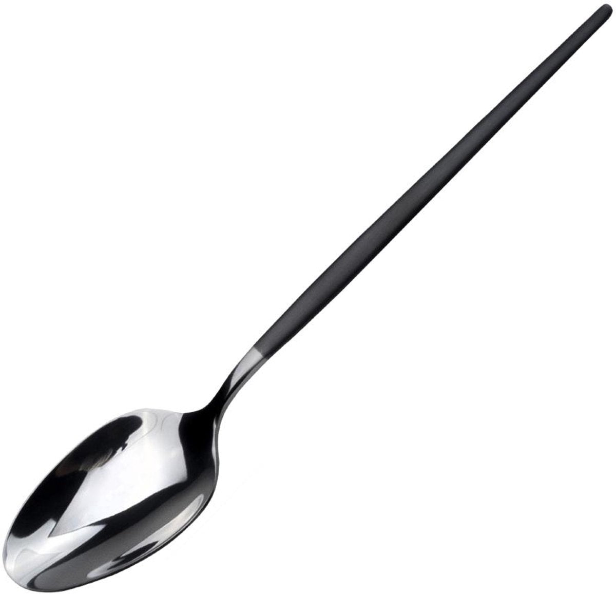 Amefa-Set Sopranlöffel aus schwarzem Metall und Edelstahl für Kaffee, 12 Stück