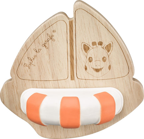 Sophie die Giraffe so'pure Badeboot – Badespielzeug – Babyspielzeug – ab 0 Monaten – 100 % Naturkautschukholz – ok-biobasiert – 11,5 x 11 x 8 cm