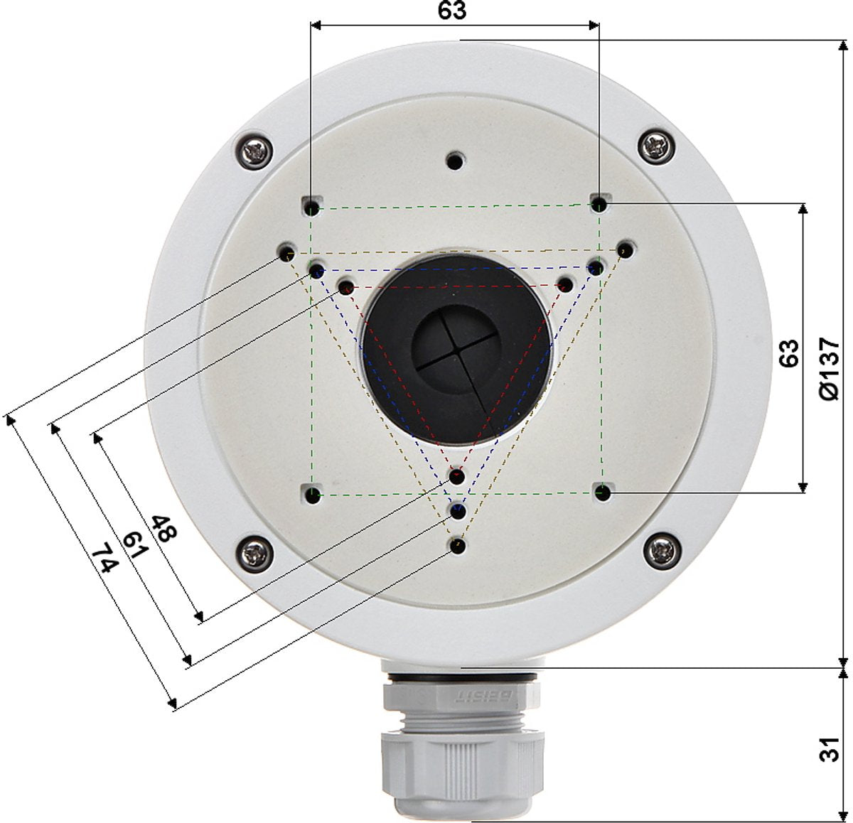 Hikvision – Serial DS-1280ZJ-S – Deckenhalterung – geeignet für sphärische Kameras – Aluminium – Weiß