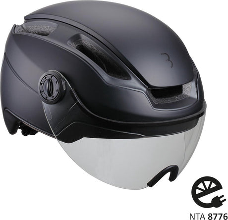 Bbb cycling speed pedelec helm met vizier - medium 52 - 58 cm - nta 8776 gecertificeerd - fietshelm dames elektrische fiets - indra faceshield smoke transparant - bhe-56f