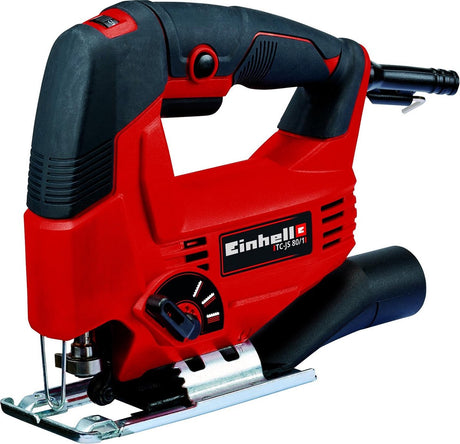 Einhell Elektro-Stichsäge TC-JS 80 1 – 550 W – Hubfrequenz 1000–3000 t min – Hubhöhe: 20 mm – Gehrungsschnitte: max. 45°