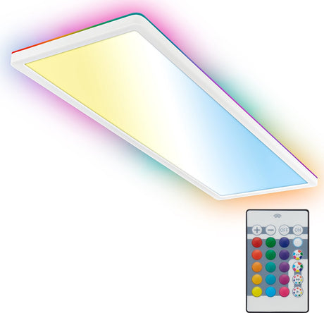 B.K.licht - LED-Deckenleuchte - mit Fernbedienung - mit RGBIC - Deckenleuchte mit Hintergrundbeleuchtung - CCT - dimmbar - 58x20x3 cm - weiß