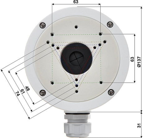 Hikvision – Serial DS-1280ZJ-S – Deckenhalterung – geeignet für sphärische Kameras – Aluminium – Weiß
