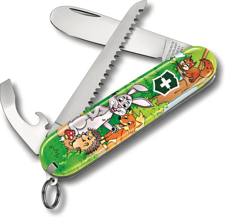 Victorinox mein erstes Junior-Taschenmesser – Kaninchen-Edition – 9 Funktionen – mit Umhängeband und Malbuch