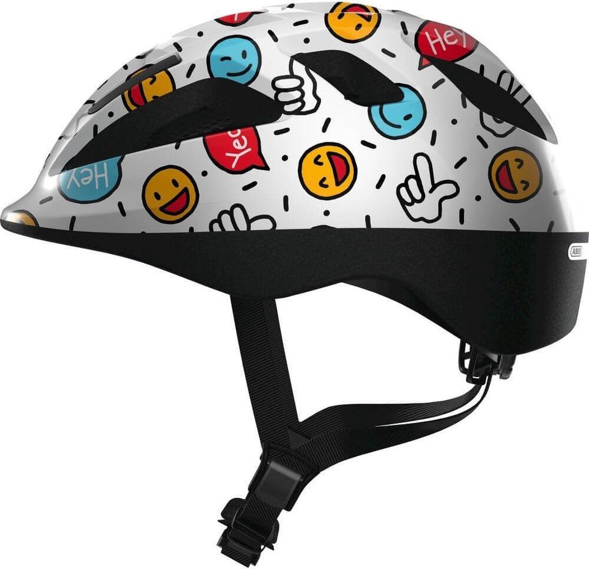 Abus Helm Smooty 2,0 weißer Smileys 45-50 cm