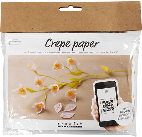 Creativ Company Mini-Hobby-Set Krepppapier, Kirschzweig, Kreppverhältnis: 180 %, 1 Box