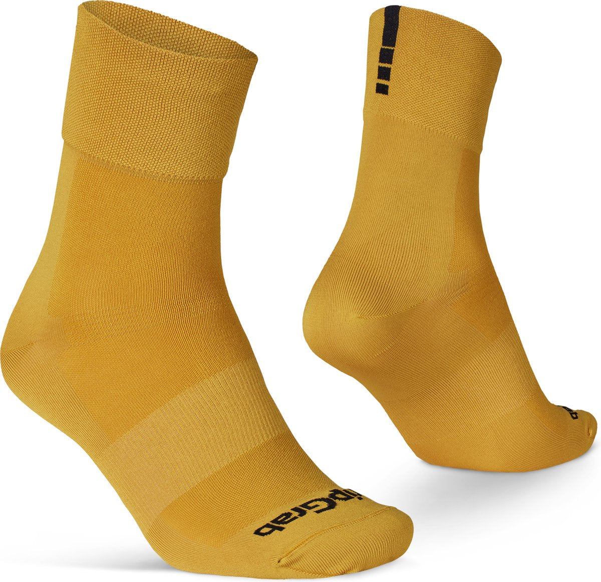 Gripgrab – leichte SL Performance Sommer-Radsocken 1 Paar Coolmax-Radsocken regulärer Schnitt – Senfgelb – Unisex – Größe M (41-44)