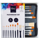 Pinselset für Gouache in Aufbewahrungstasche. 10 Stk.