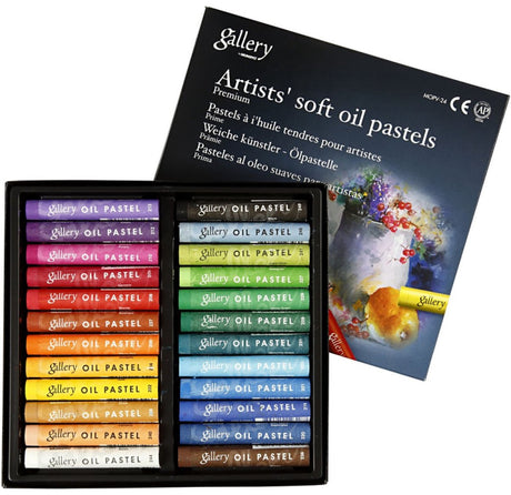 Mungyo Gallery Ölpastell Premium, L: 7 cm, Stärke 10 mm, verschiedene Farben, 24 Stück 1 Box
