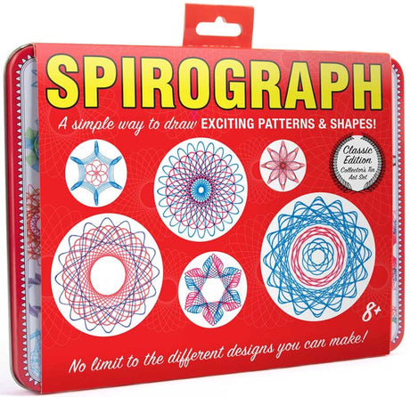 Spirograph-Spielzeug-Retro-Blechset – kreatives Zeichenset für Kinder.