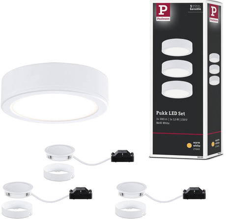 Paulmann LED Unterschrankbeleuchtung pukk 3x3,5w 65 mm 3x210lm 230v rund weiß