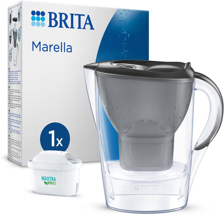 Brita - Wasserfilterkanne - Marella Cool - 2,4l - Grau - inkl. 1 Maxtra Pro All-in-1-Wasserfilterkartusche