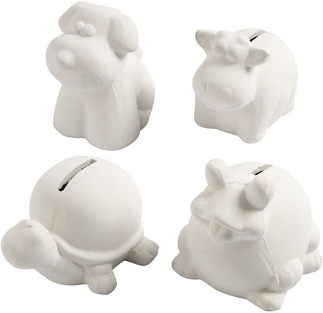 Kreativunternehmen https: www.cchobby.nl Tierspardose-h-7-10-cm-weiß-4-teilig-1-box
