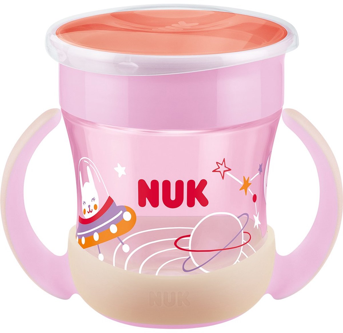 NUK - Trinkbecher für Babys und Kleinkinder - Mini-Zauberbecher 160 ml rosa Kunststoff-Silikon - auslaufsicher - 360°-Trinkrand - BPA-frei - ergonomisch - auslaufsicher