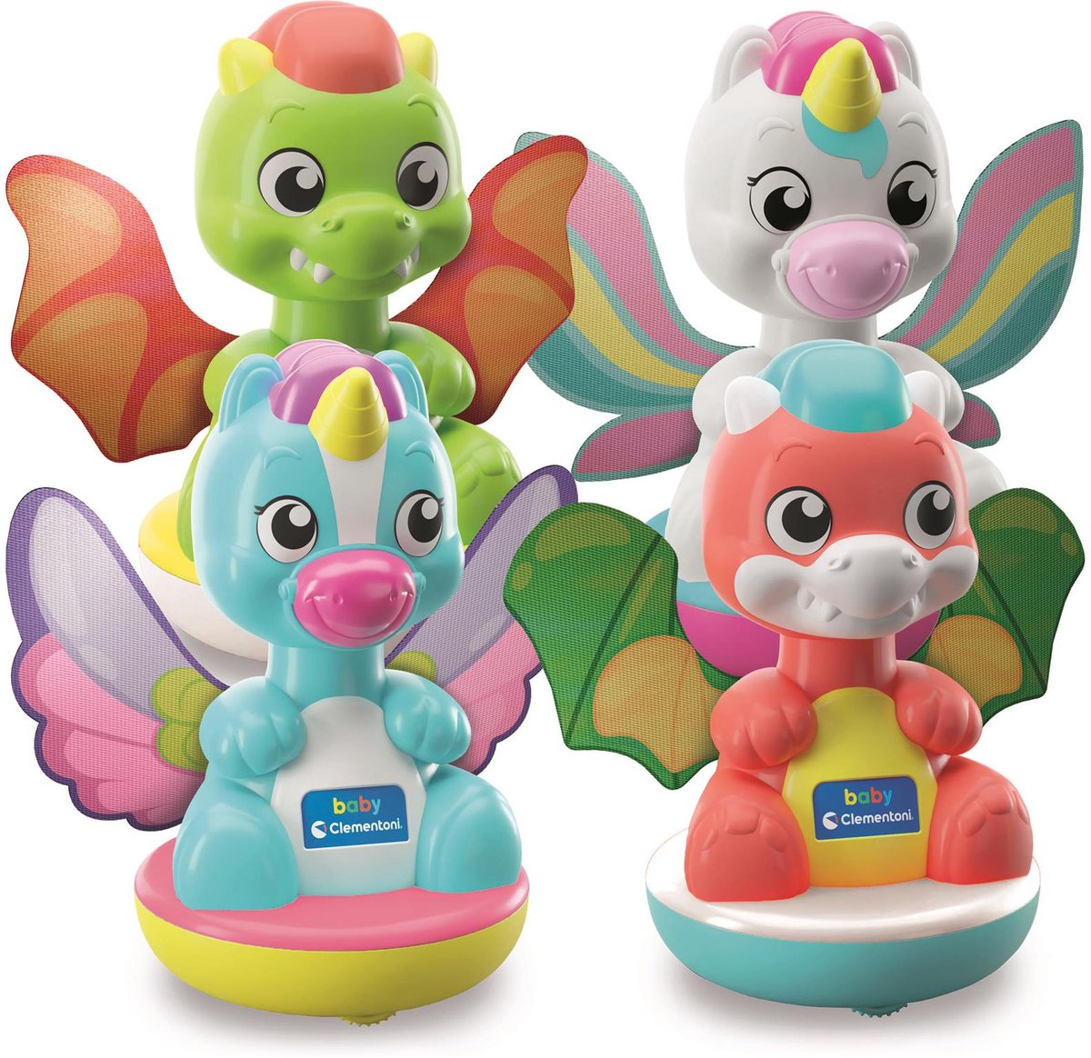 Clementoni - Baby - Spinnentraum - Kreisel - Einhorn und Drache - ab 9 Monaten