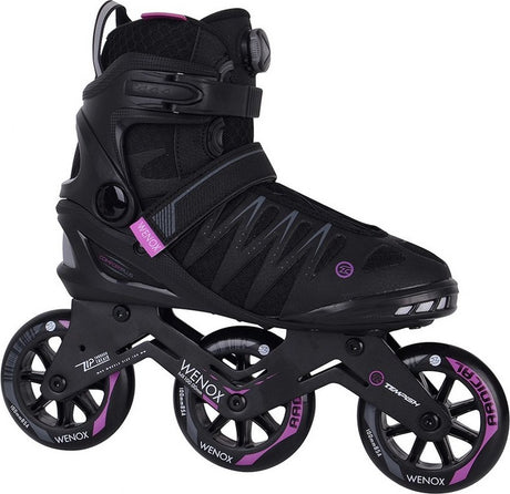 Tempish Wenox Top 100 Damen-Inline-Skates – 4 x 100 mm Rollen – Speed-Fitness-Inline-Skates – Schwarz Pink – Größe 42