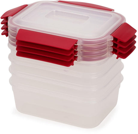 Joseph Joseph Nest Lock 4-teiliges Frischhaltedosen-Set – 1,1 Liter – auslaufsicher – stapelbar – rot
