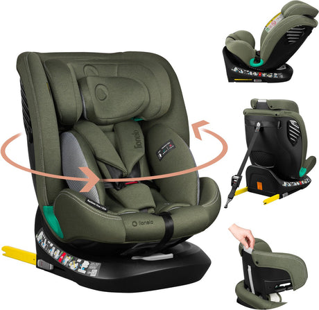 Lionelo Bastiaan One i-Size-Autositz – 4-in-1-ISOFIX-Top-Tethering – rückwärts vorwärts – 360° drehbare Easyturn-Basis – verstellbare Kopfstütze aus Memory-Schaum – 40–150 cm – lange Nutzung, hohes Maß an Sicherheit