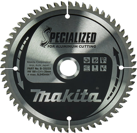 Makita Zubehör Kreissägeblatt | Aluminium | 160x20x2,4 60t 0g - b-33233