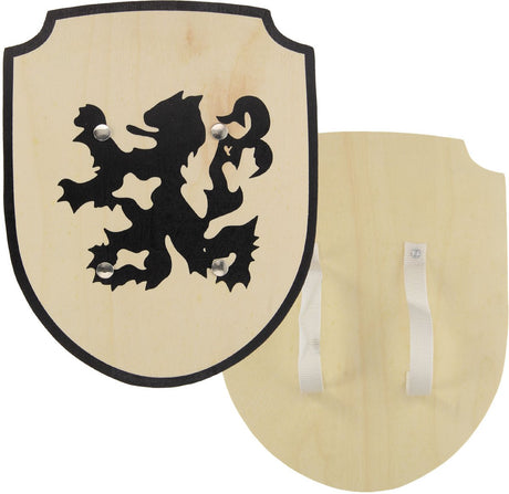 Playwood Holzschild Ritter Löwe mit Stoffgriff Spielzeug.