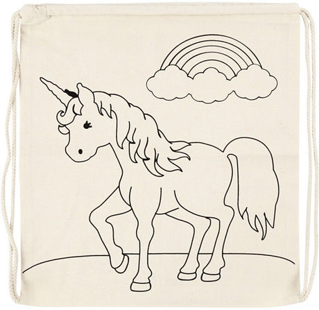 Creativ Company färben Sie Ihren eigenen Baumwoll-Turnbeutel Einhorn
