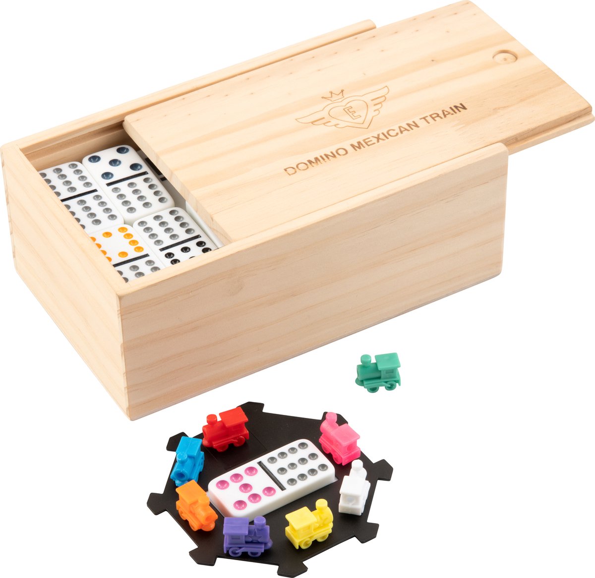 Longfield Games Mexikanischer Zug Dominospel Doppel 12 Holzbox