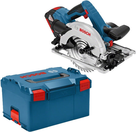 Bosch GKS 18 V-57 G 18 V Li-Ionen-Akku-Kreissägen-Set (2 x 4,0 Ah Akku) in L-Boxx – 165 mm