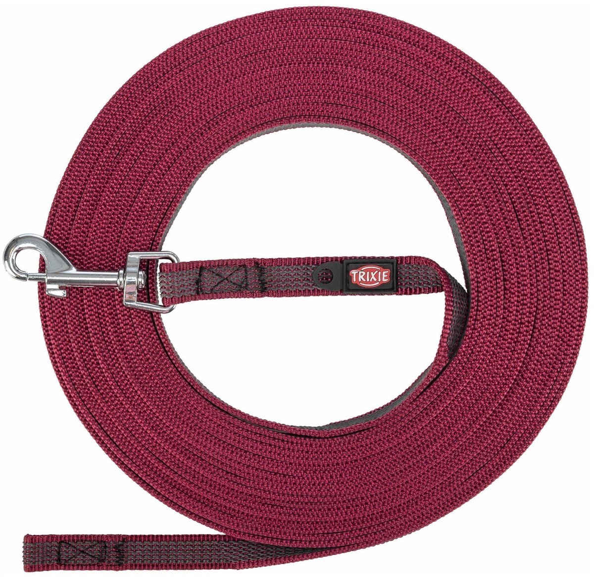 Trixie Hundeleine – Schleppleine Sangria 15 m – gummiert, ohne Handschlaufe