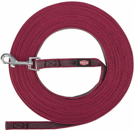 Trixie Hundeleine – Schleppleine Sangria 15 m – gummiert, ohne Handschlaufe