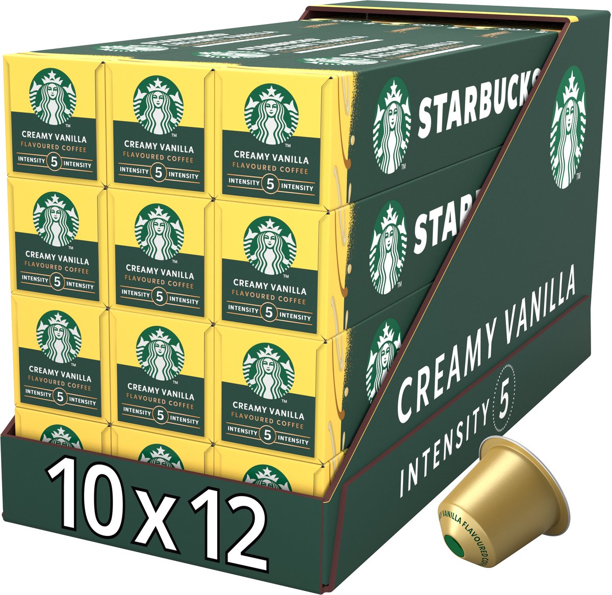Starbucks by Nespresso Kapseln Cremige Vanille – 10 Kaffeetassen x 12 Boxen