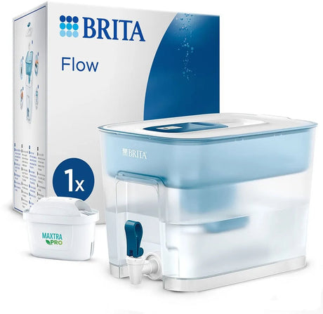 Brita - Wasserfilterkanne - Flow Cool - Wasserfilter - Wasserspender - 8,2l - Blau - inkl. 1 Maxtra Pro All-in-1-Filterkartusche