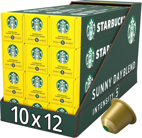 Starbucks by Nespresso Kapseln Sunny Day Blend – 10 Kaffeetassen x 12 Schachteln