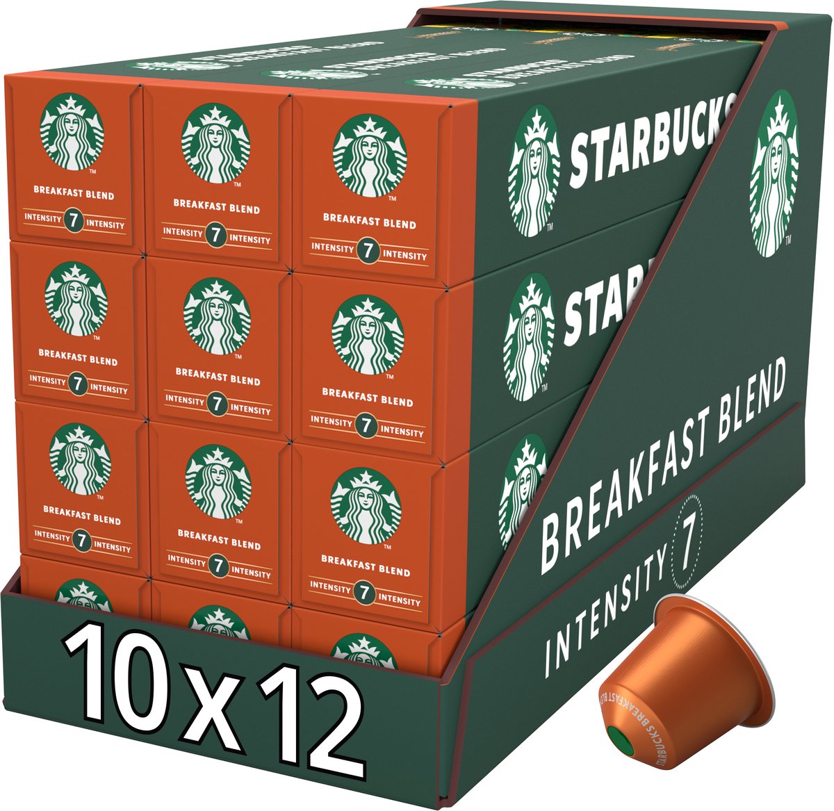 Starbucks by Nespresso Kapseln Frühstücksmischung – 10 Kaffeetassen x 12 Boxen