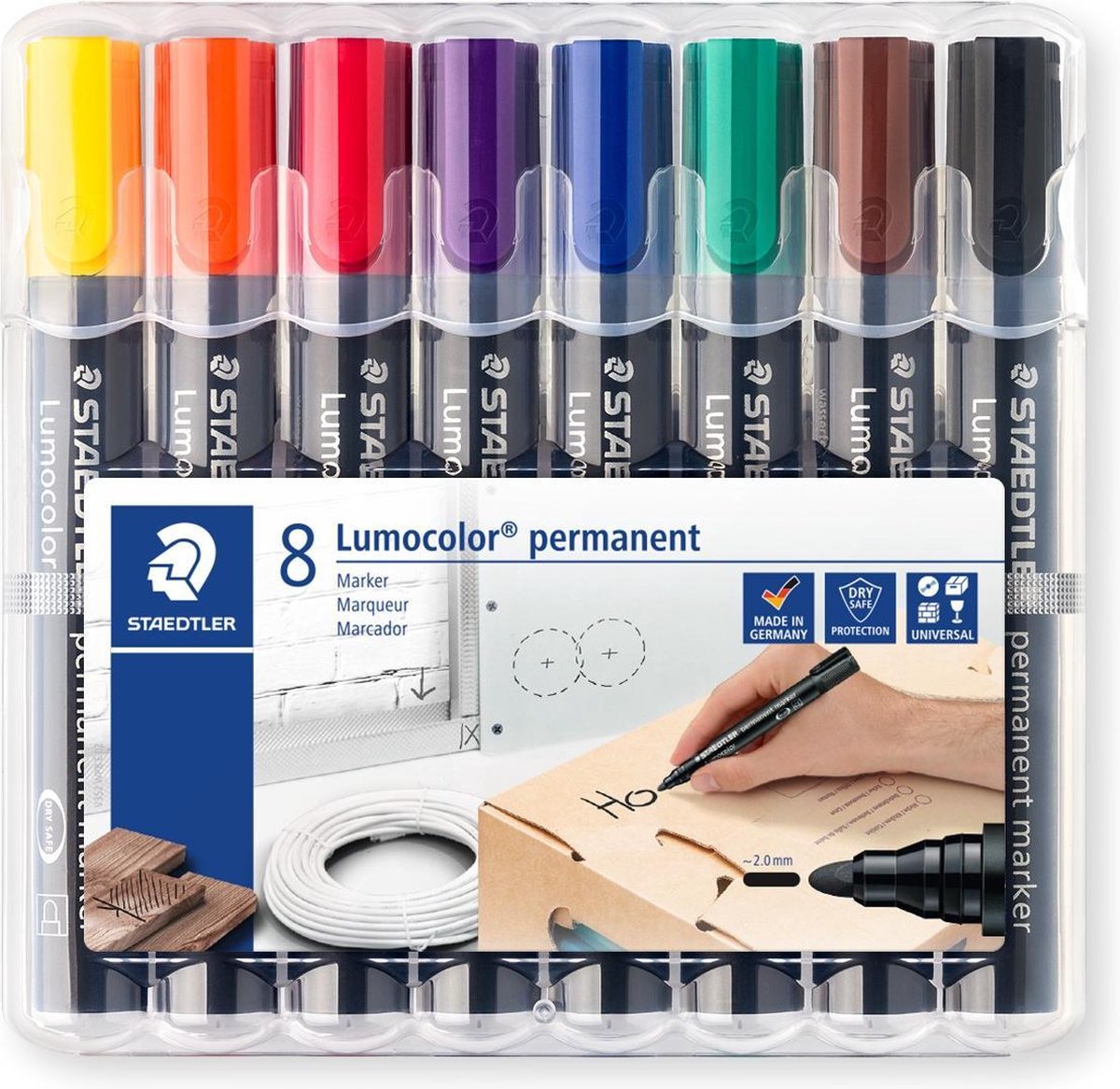 Staedtler Lumocolor Permanentmarker Rundspitze - Box 8 Stk