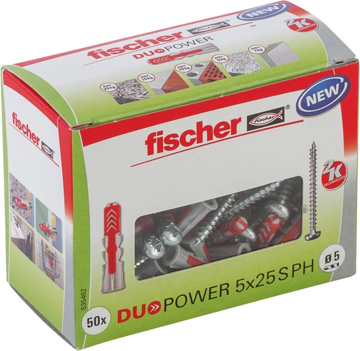 Fischer duopower 5x25 mit Linsenkopfschraube