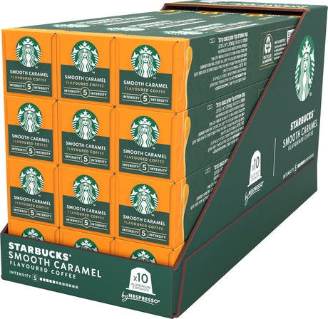 Starbucks by Nespresso Kapseln Smooth Caramel – 10 Kaffeetassen x 12 Boxen