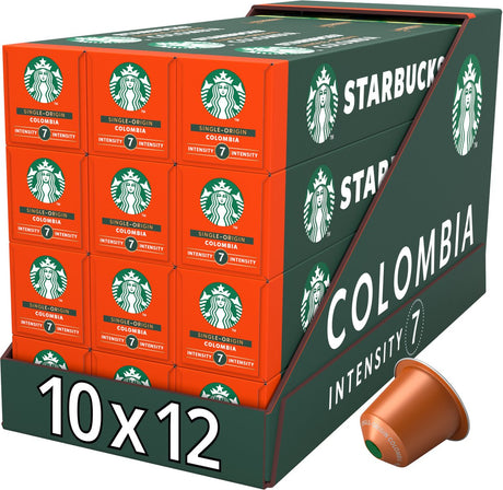 Starbucks by Nespresso Kapseln Kolumbien – 10 Kaffeetassen x 12 Schachteln