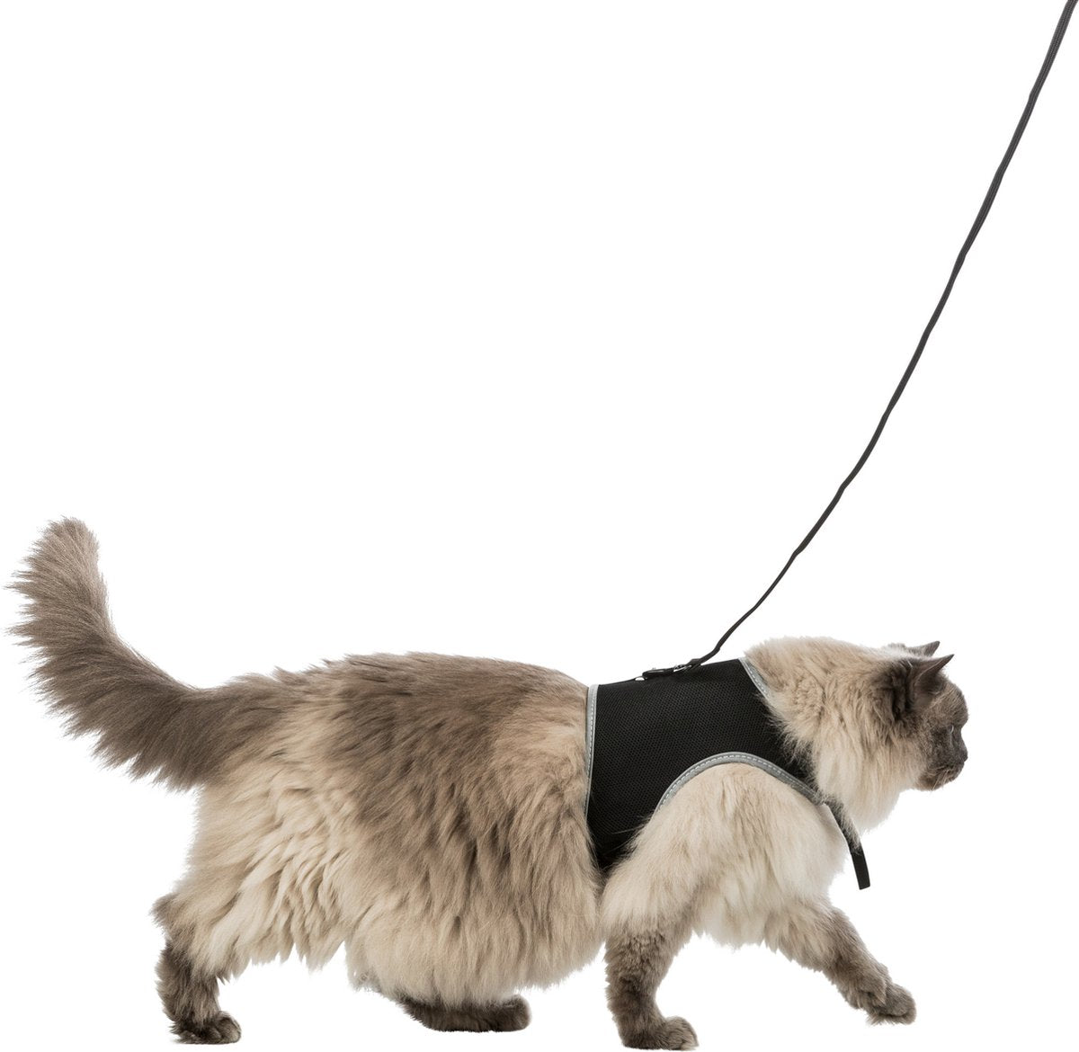 Trixie weiches Katzengeschirr – Schwarz – 1,2 m