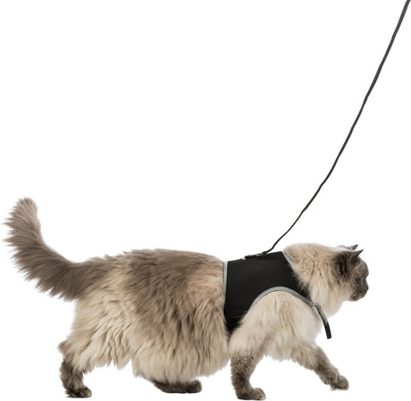 Trixie weiches Katzengeschirr – Schwarz – 1,2 m
