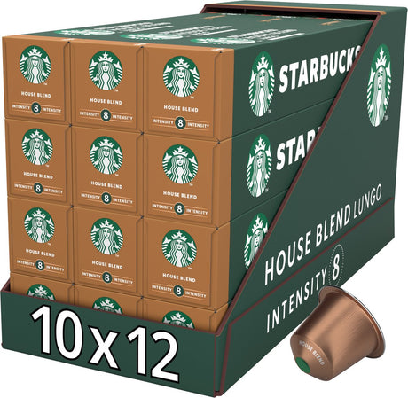 Starbucks by Nespresso Kapseln Hausmischung – 10 Kaffeetassen x 12 Schachteln