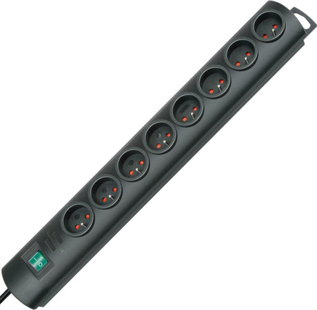 Brennerstuhl Primera-Line Steckdose 8-fach schwarz 2m H05VV-F 3G1,5 *FR BE*