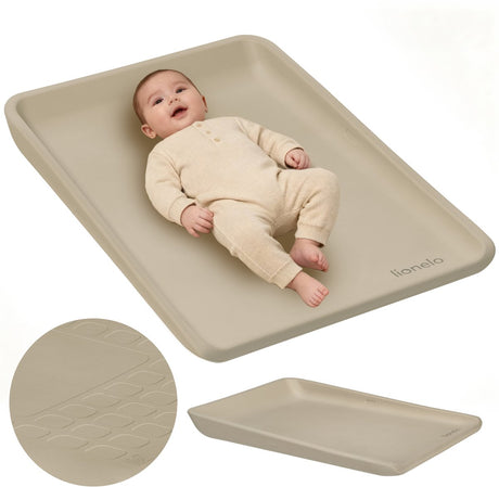 Lionelo Megs Wickelunterlage Wickelunterlage – multifunktionale wasserdichte Wickelunterlage mit erhöhten Kanten, rutschfester PU-Schaum – bequem, sicher, hygienisch (70×49×7 cm)