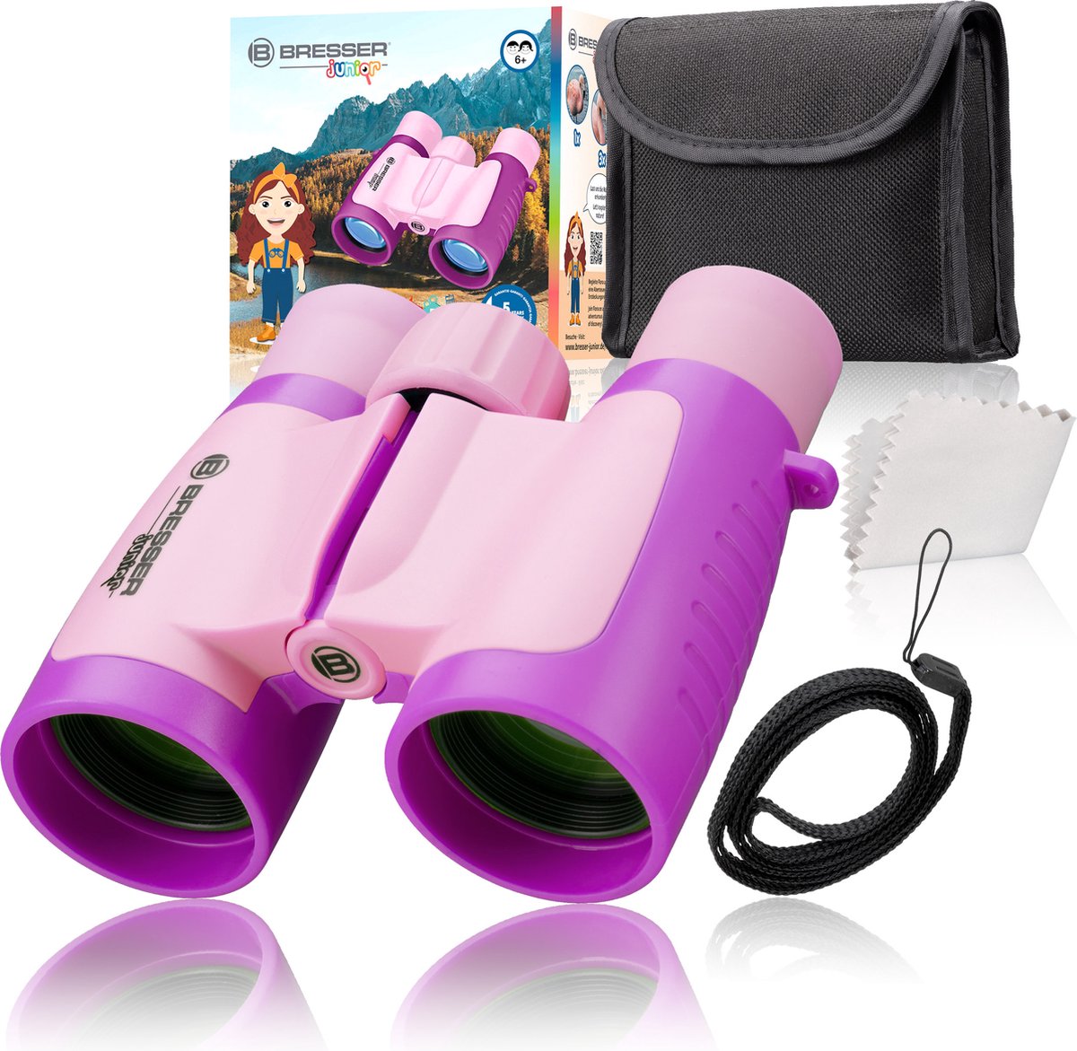 Bresser Fernglas für Kinder 3x30 - Pink - leicht und kompakt