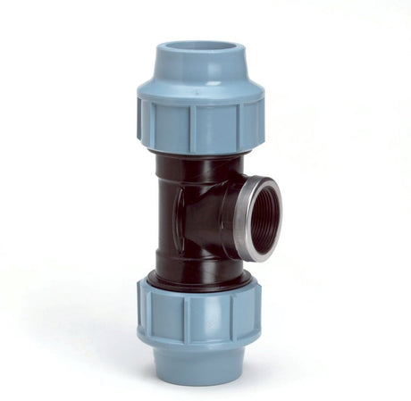 Unidelta Tyleen Gewinde T-Stück 90° 63 mm x 2 x 63 mm 2x Klemme x Innengewinde Kiwa (16 bar)