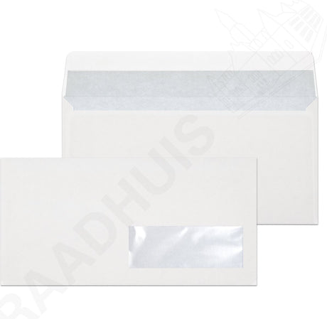 Raadhuis dienstenvelop dl (ea5 6) - 110x220mm - venster rechts - met plakstrip - wit - 500 stuks - envelop