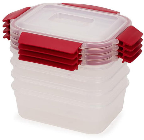 Joseph Joseph Nest Lock 4-teiliges Frischhaltedosen-Set – 1,1 Liter – auslaufsicher – stapelbar – rot