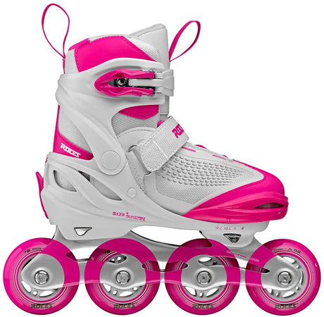 Roces Moody x TIF Girl verstellbare Inline-Skates Kinder – Inline-Skates – Mitwachs-Skates – Weiß Rosa – Größe 36–40