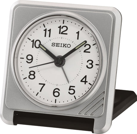 Seiko - zilverkleurige reiswekker qht015s