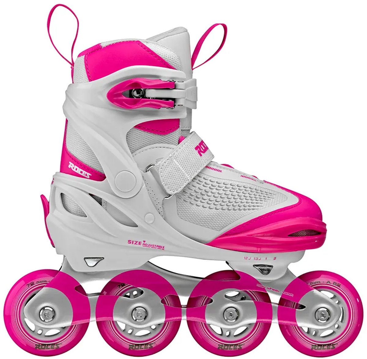 Roces Moody x TIF Girl verstellbare Inline-Skates Kinder – Inline-Skates – Mitwachs-Skates – Weiß Rosa – Größe 30–35