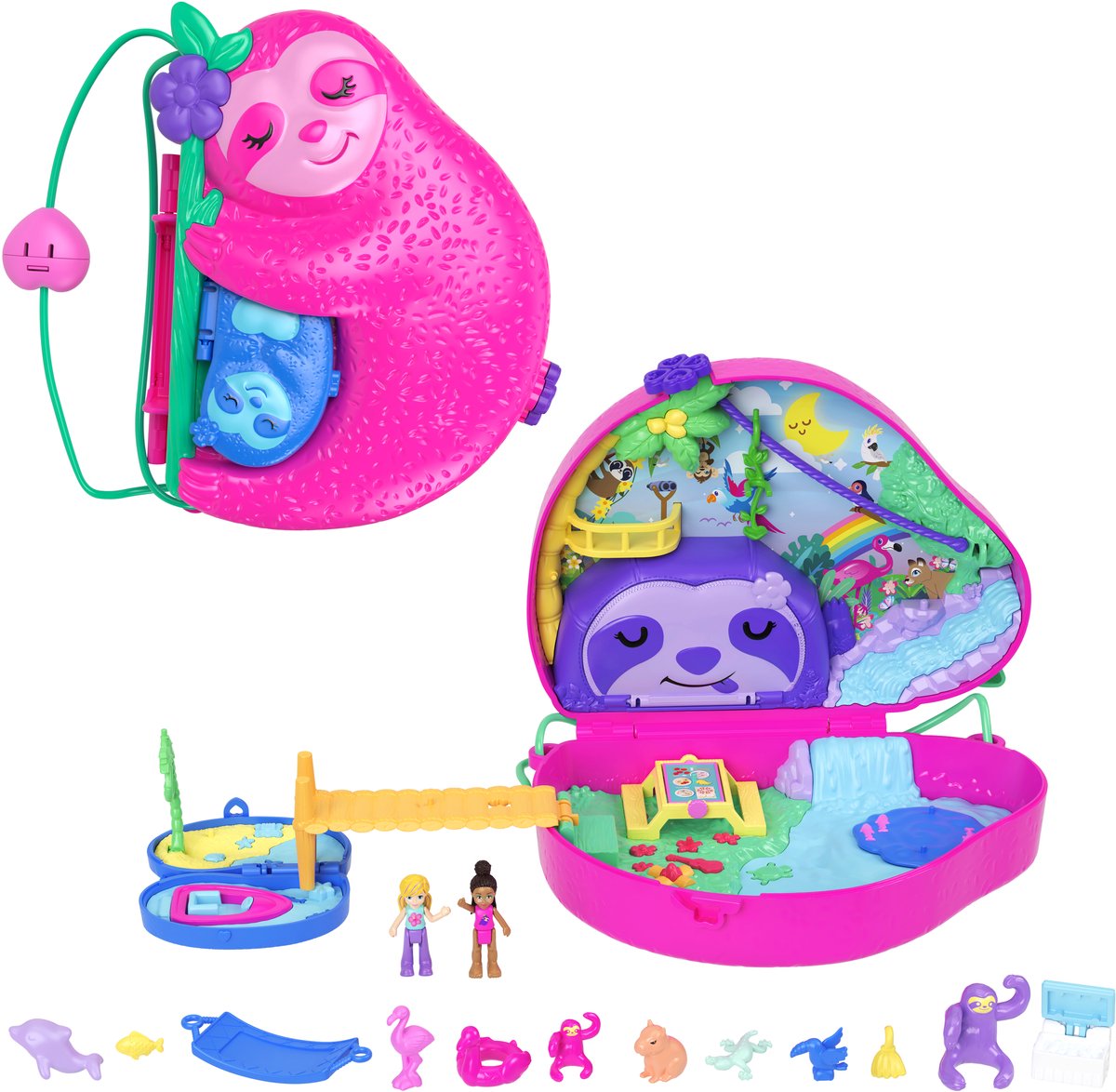 Mattel Polly Pocket Slothing Family 2-in-1 Compact Play Set
